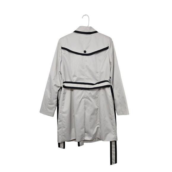 I.N.C. Double Breasted Belted Trench Coat Size Medium Contrast Trim - Picture 4 of 11